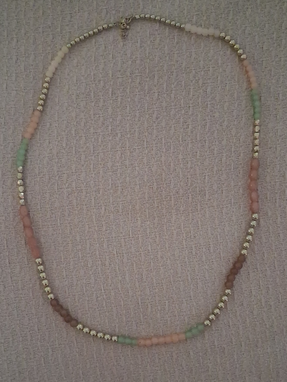 Beaded Multicolor Necklace - Gold Accent
